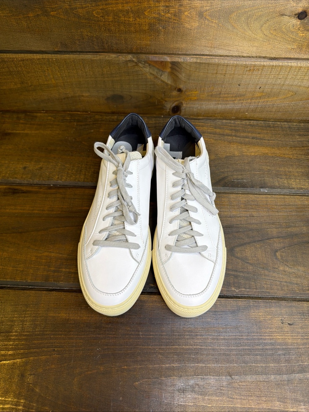 P448 Soho White Leather Sneakers Casual Shoes Men Size 10 / 43 Made in Italy